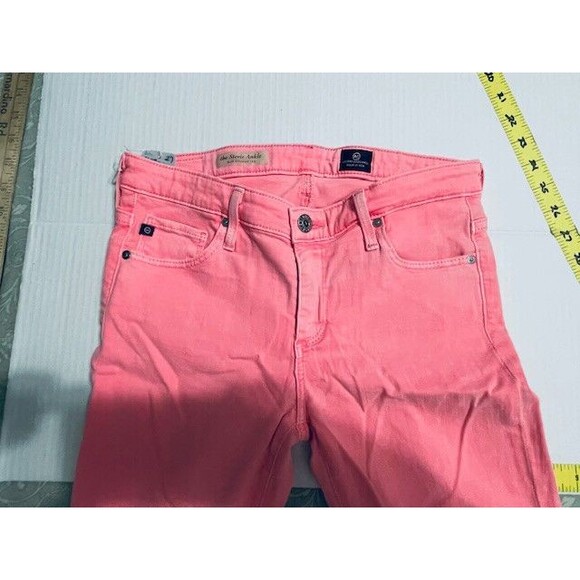 AG Adriano Goldschmied Jeans Womans 27R Pink The Stevie Ankle Slim Straight - Picture 11 of 16